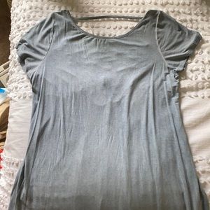 Francesca’s blue tshirt dress with open lace back
